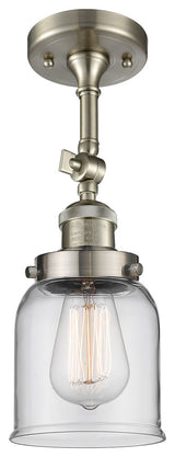Small Bell 5" Semi-Flush Mount, Brushed Satin Nickel, Glass: Clear
