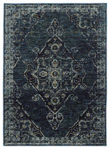 Adeline Overscale Medallion Area Rug, Blue, 10'x13'2"