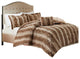 Madison Park Zuri Long Faux Fur 4-Piece Comforter Set, Tan, Full/Queen