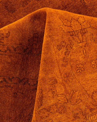 Overdyed, One-of-a-Kind Hand-Knotted Area Rug Orange, 12'4"x17'5"