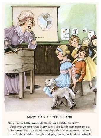 Mary Had a Little Lamb - Fine Art Giclee Print 24" x 36"