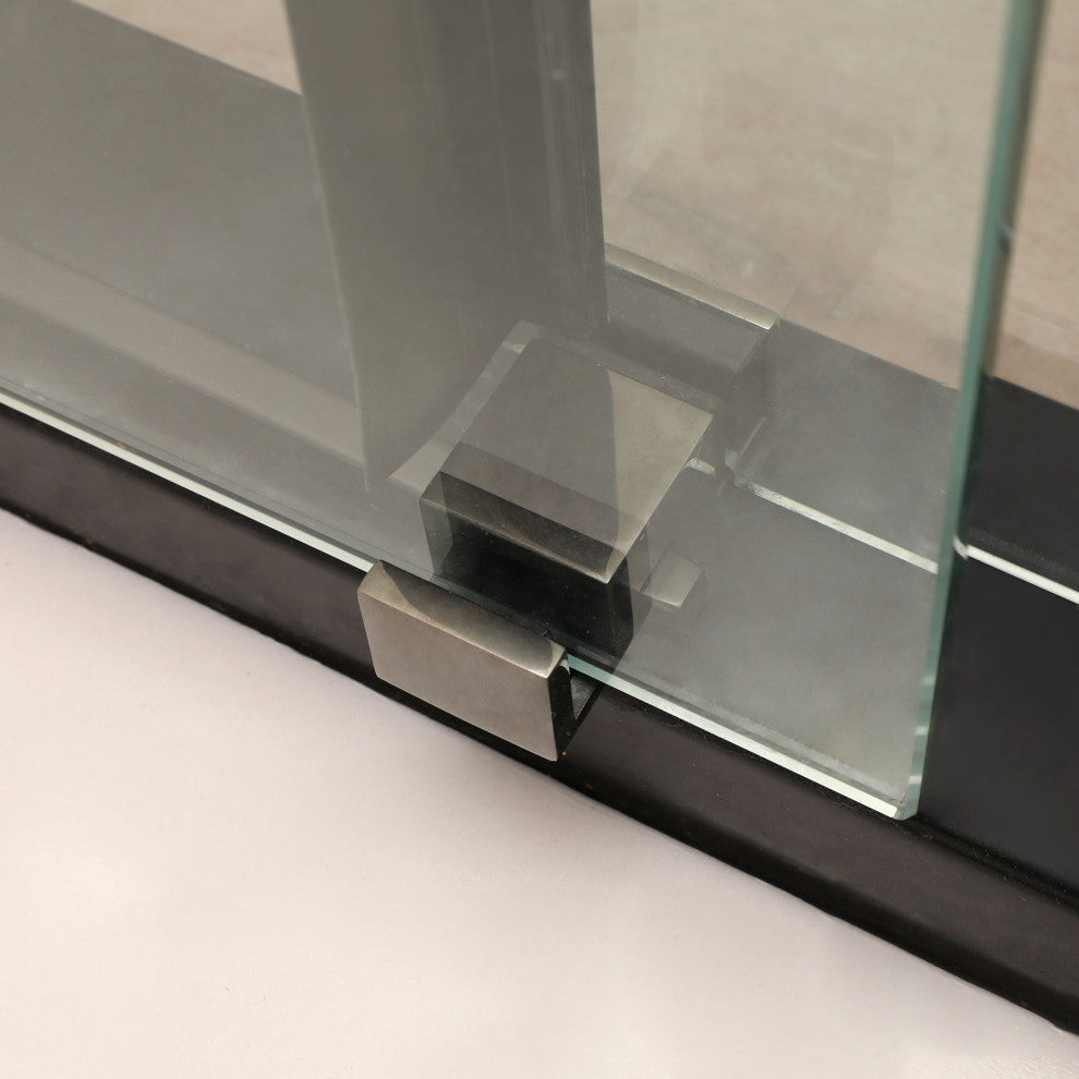 48" W x 76" H Frameless Single Sliding Shower Door, Matte Black