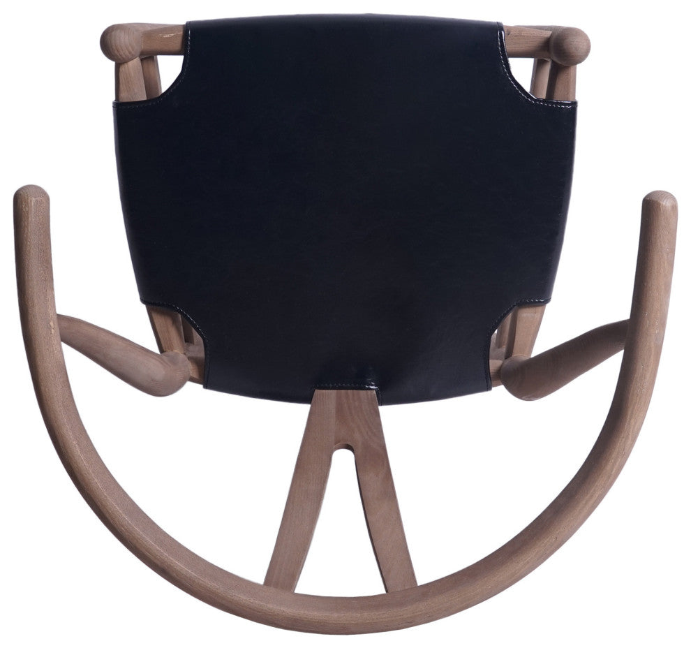 Quince Mid Century Boho Ash Wood Dining Chairs, Set of 2, Black + Antique