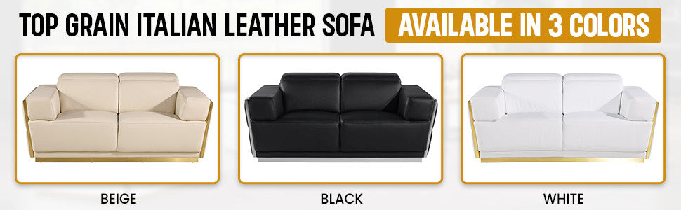 Enzo Top Grain Italian Leather  Loveseat