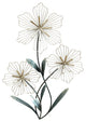 HomeRoots Silver and Blue Tri-Flower Metal Wall Decor