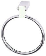 Iris Small Towel Ring Holder, Polished Chrome, White