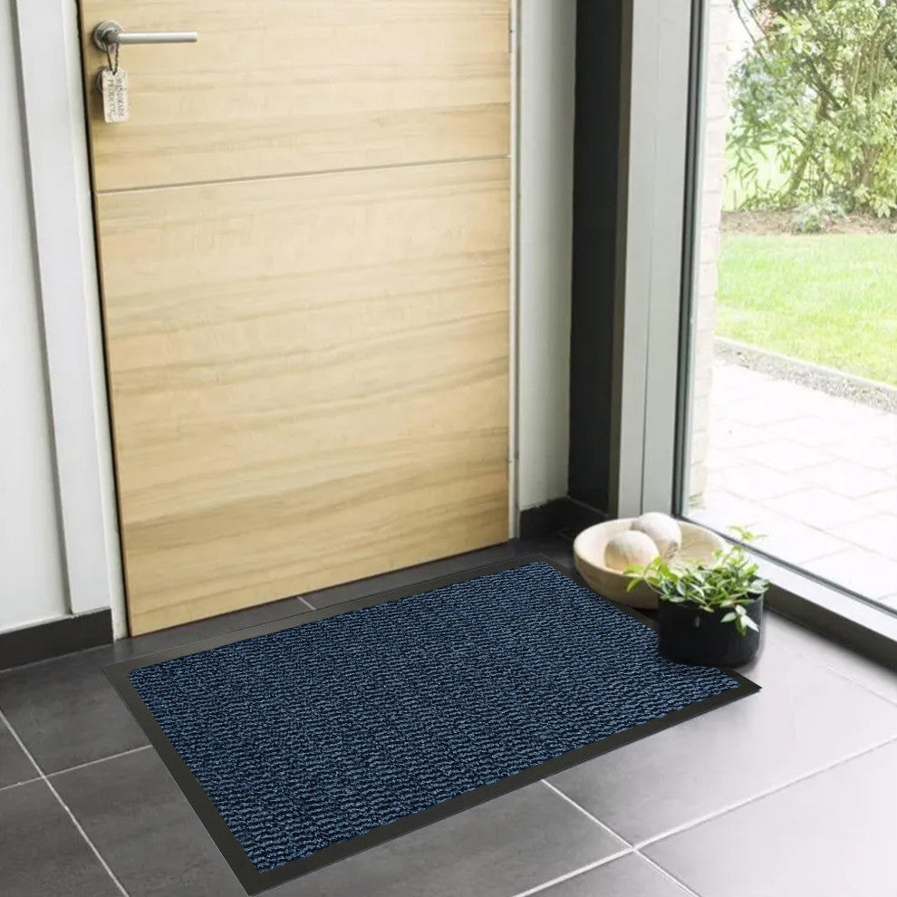 Indoor Large Door Mat Lisa 48 L x 32 W Inch PP-PVC - Blue