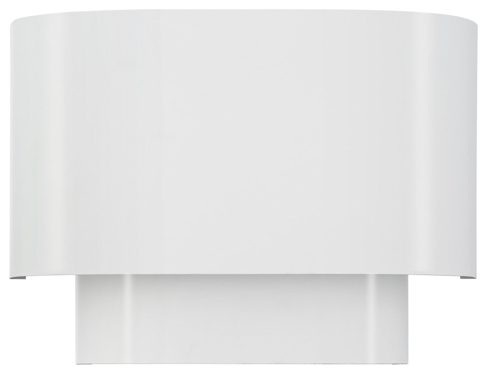 Springview 1 Light White ADA Sconce with White Metal Shade with Shiny White