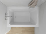 Vanity Art Alcove Soaking Acrylic Bathtub, Pure White, 48"x32", Left
