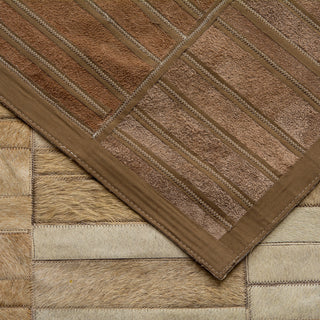 Cowhide Patchwork Rug, Adonis, Ombre Mink, 5'x8'