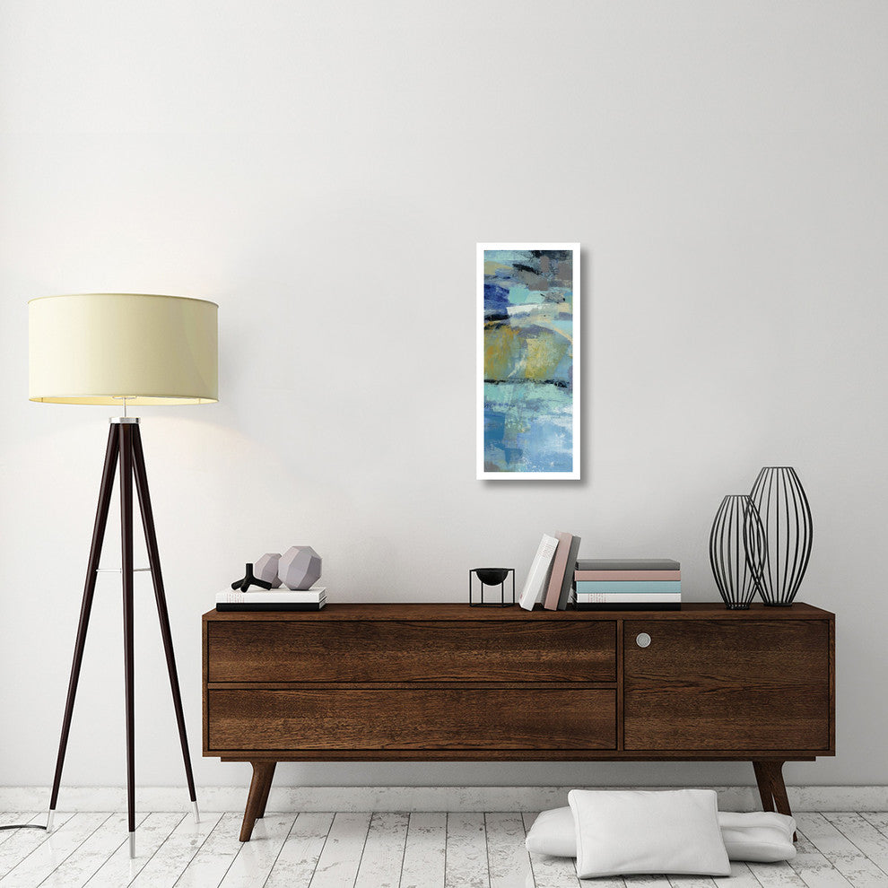 "Ultramarine Waves III Panel III" Paper Print by Silvia Vassileva, 14"x32"