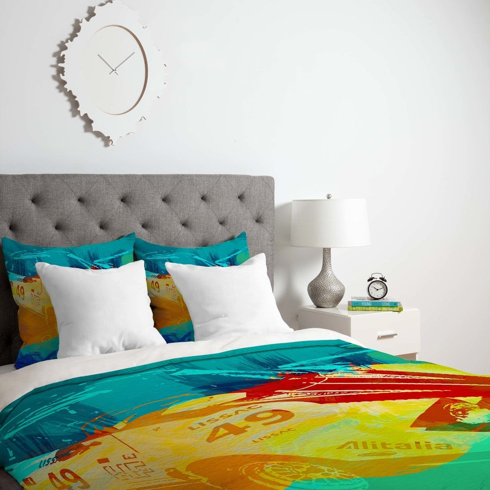 Deny Designs Naxart Lancia Stratos Watercolor 1 Duvet Cover - Lightweight
