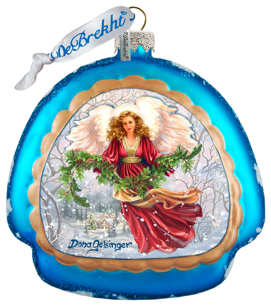 Snowfall Angel Glass Ornament