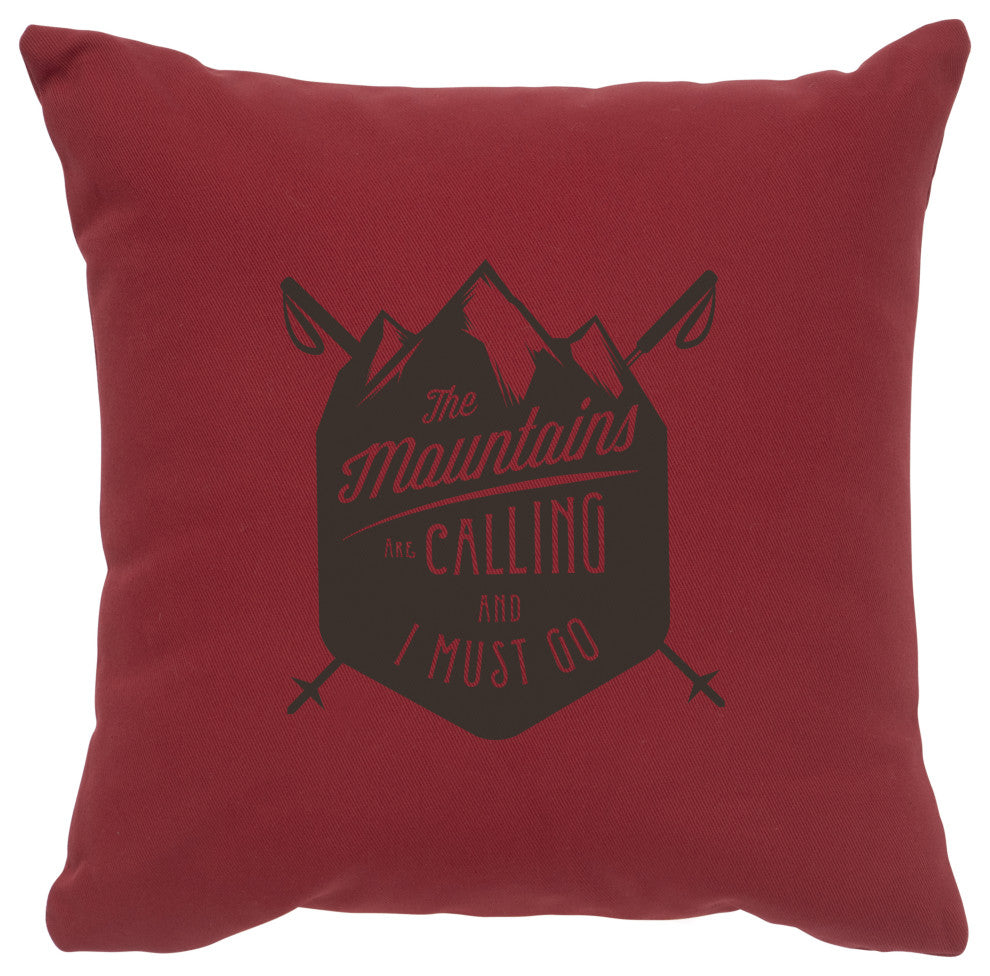 Image Pillow 16x16 Mtns are Calling Cotton Brick