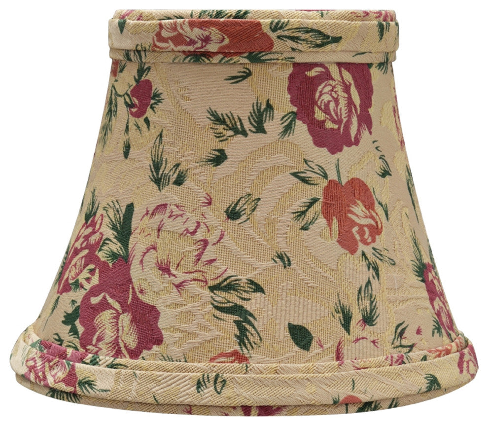 30005-6 Small Bell  Chandelier Clip On Lamp Shade Floral Print 3"x5"x4"