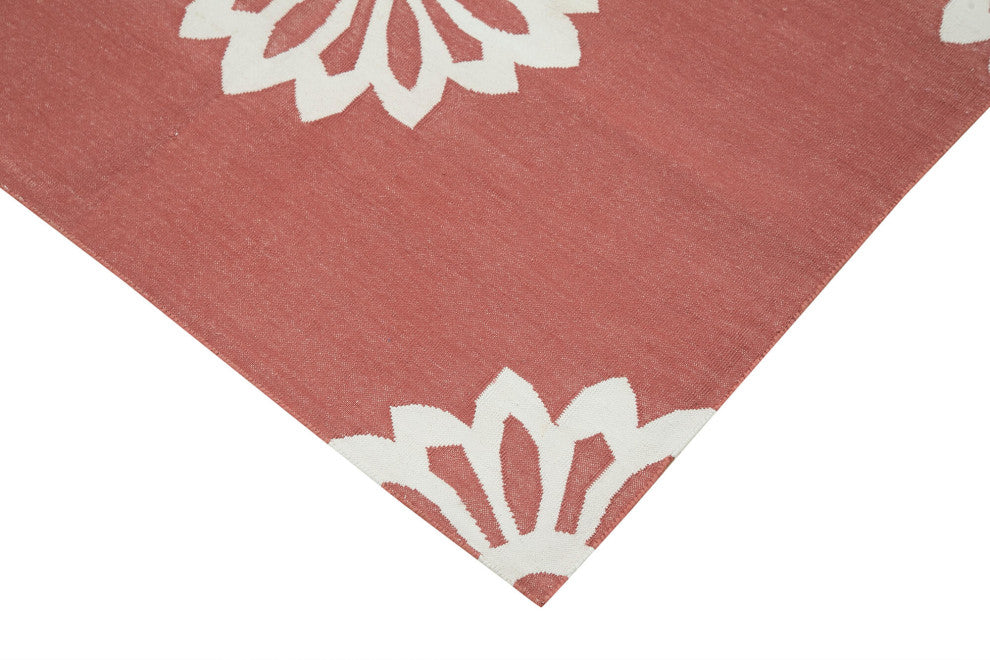 Rug N Carpet - Handmade Wool 3' 6'' x 5' 5'' Geometric Dhurrie Kilim Rug