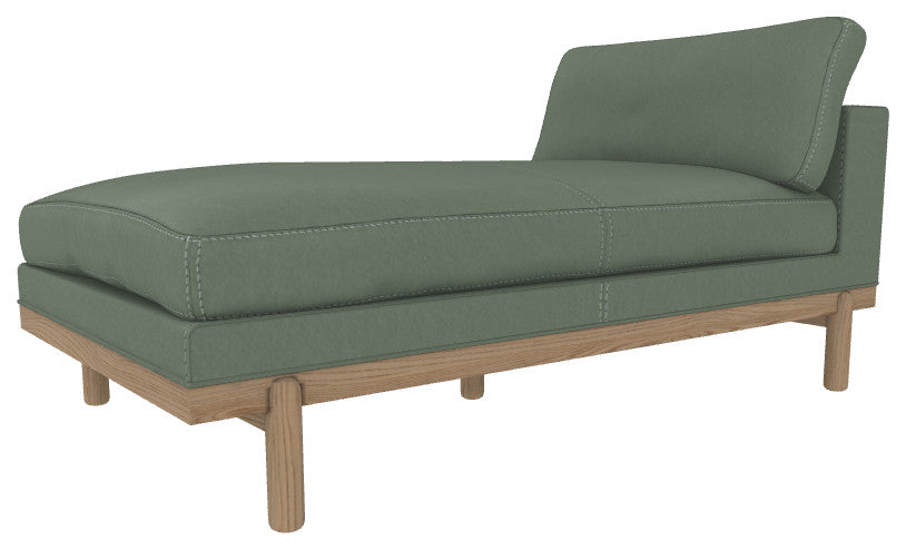 Cantor Leather Chaise, Finish: Dove, Leather: Juniper