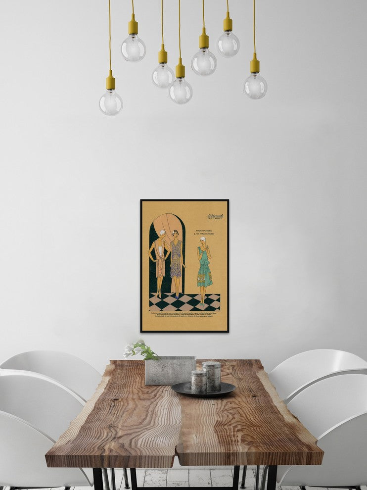 "Cocktail Dresses" Floater Framed Painting Print on Canvas, 30"x45"