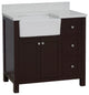 Yorkshire 36" Bathroom Vanity, Chocolate, Engineered Marble