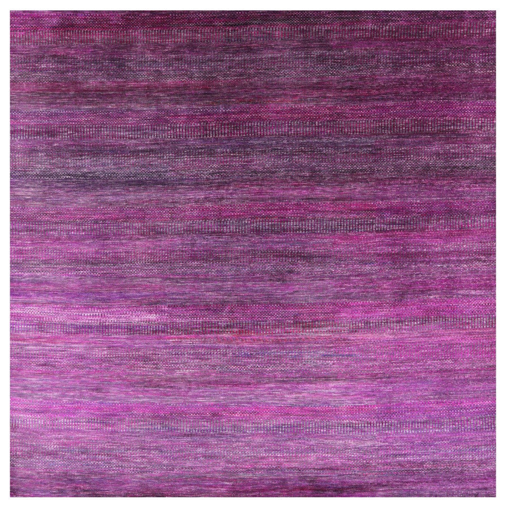 9' Square Super Savannah Gabbeh Wool and Silk Hand Knotted Rug Q6101