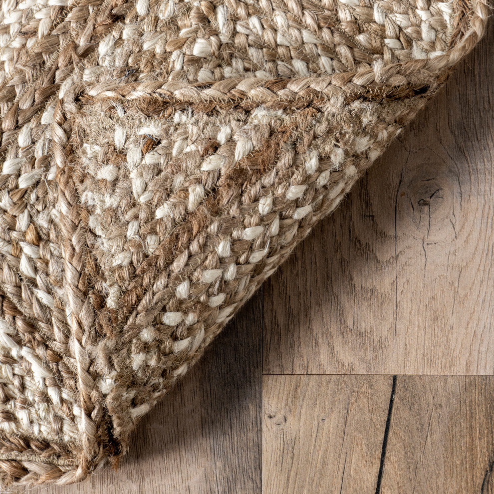 Nuloom Meja Moroccan Lattice Jute Rug, Natural 5' x 8'
