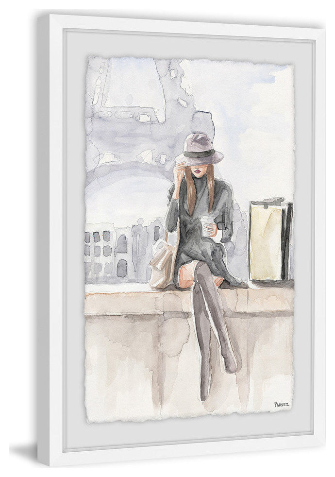 "Chillin' at Paris II" Framed Painting Print, 12"x18"