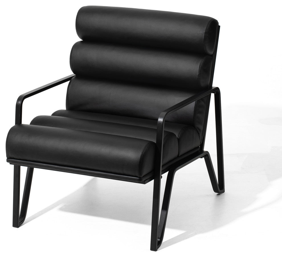 Set of 2 Modern Wavy Leatherette Accent  Chair