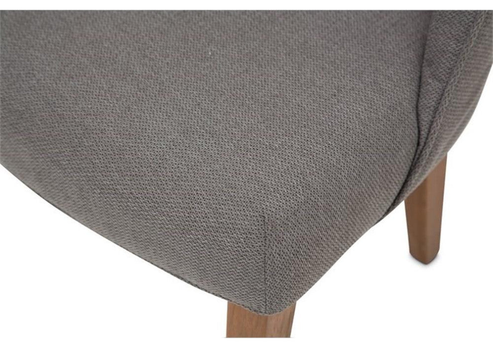 Michael Amini Brooklyn Walk 19.5" Fabric Dining Side Chair in Gray (Set of 2)