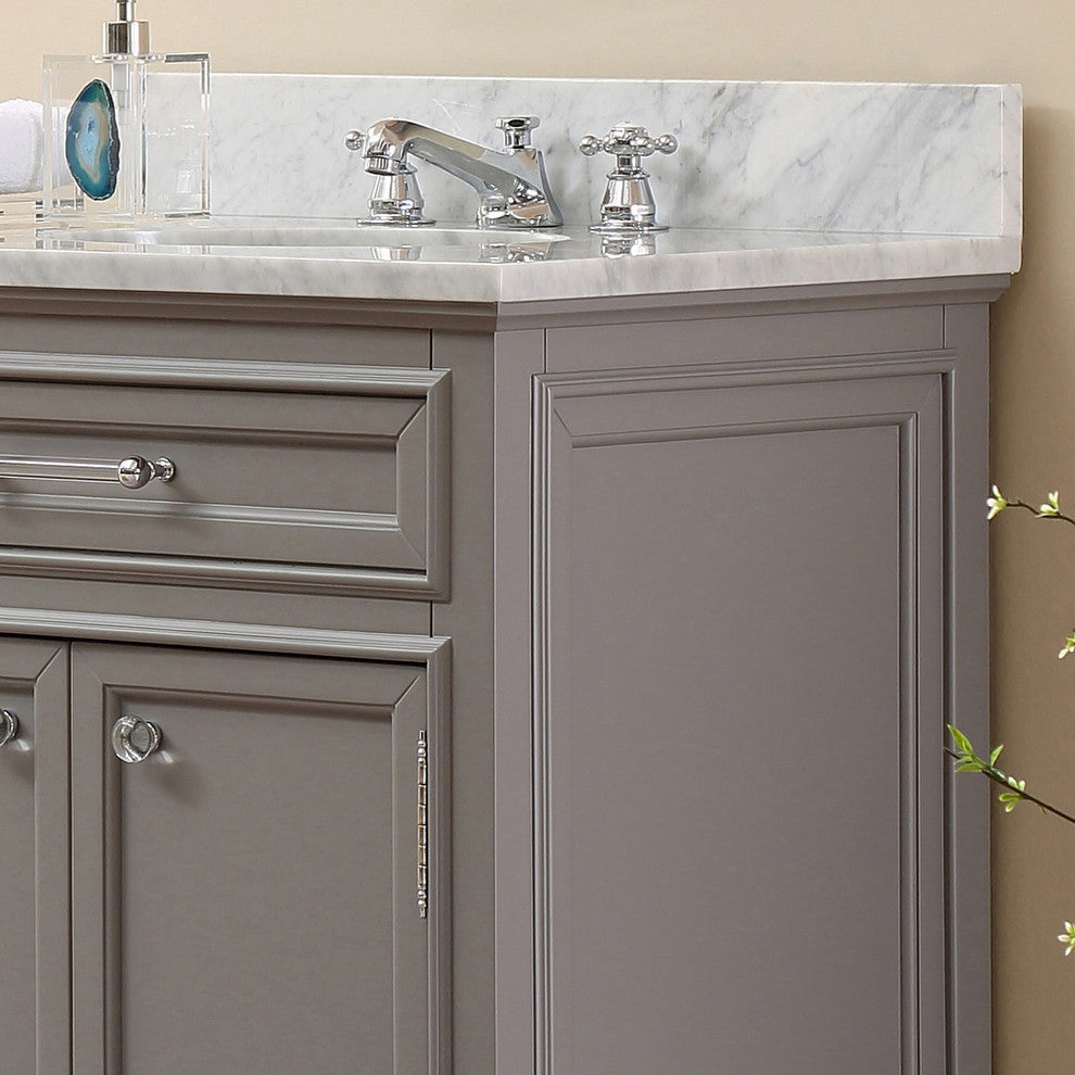 Derby Cashmere Bathroom Vanity, 30" Wide, No Mirror, One Faucet