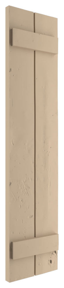 Rustic 2 Board Joined B-N-B Faux Wood Shutters, Knotty Pine, 11x24"
