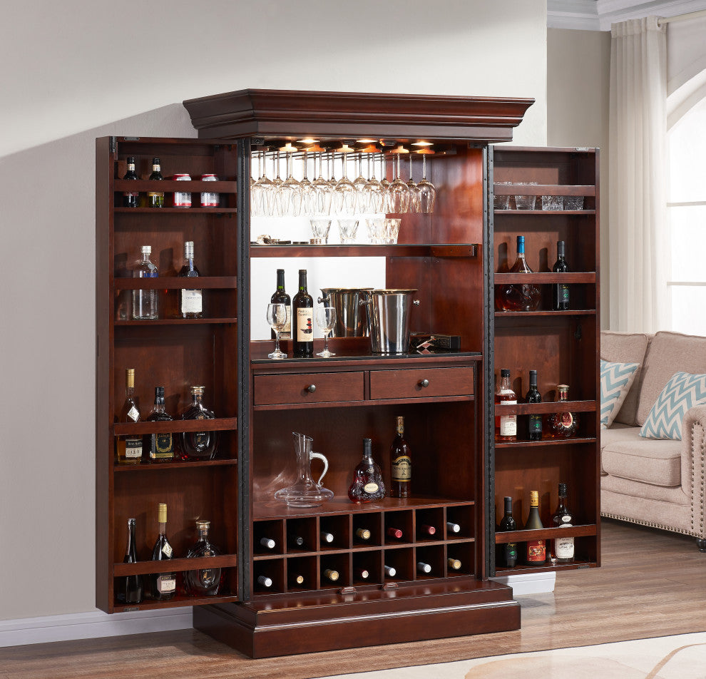 Ashton Wine Cabinet, Nut Brown