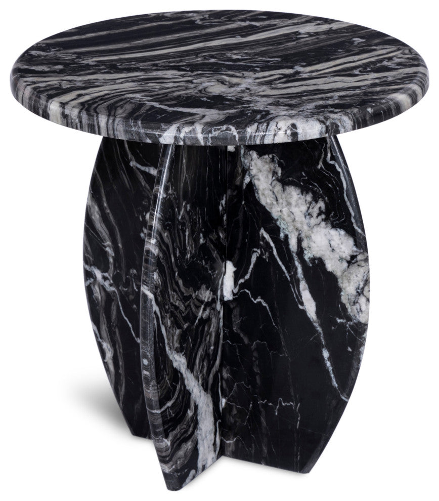 Formentera Marble Coffee Table, Black, End Table