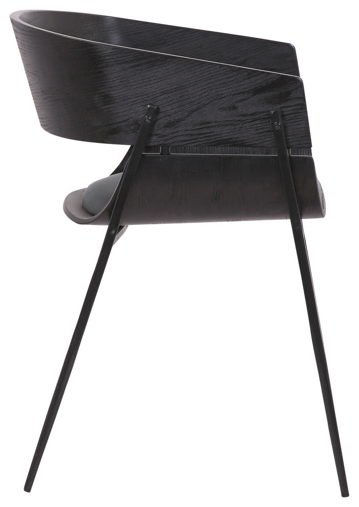 Bronte Wood and Metal Contemporary Dining Room Chairs Set of 2