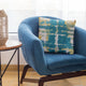 Plutus Blue Contemporary Art Graphic Print Luxury Throw Pillow, 16"x16"