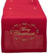 Christmas Embroidered Design Holiday Table Runner, 14"x72"
