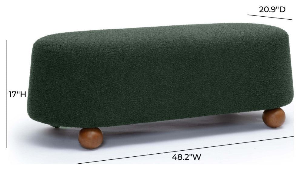 Jaine Large Ottoman, Boucle Forest Green
