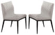 Set of 2 Leatherette And Metal Dining Chair, Black And Ivory