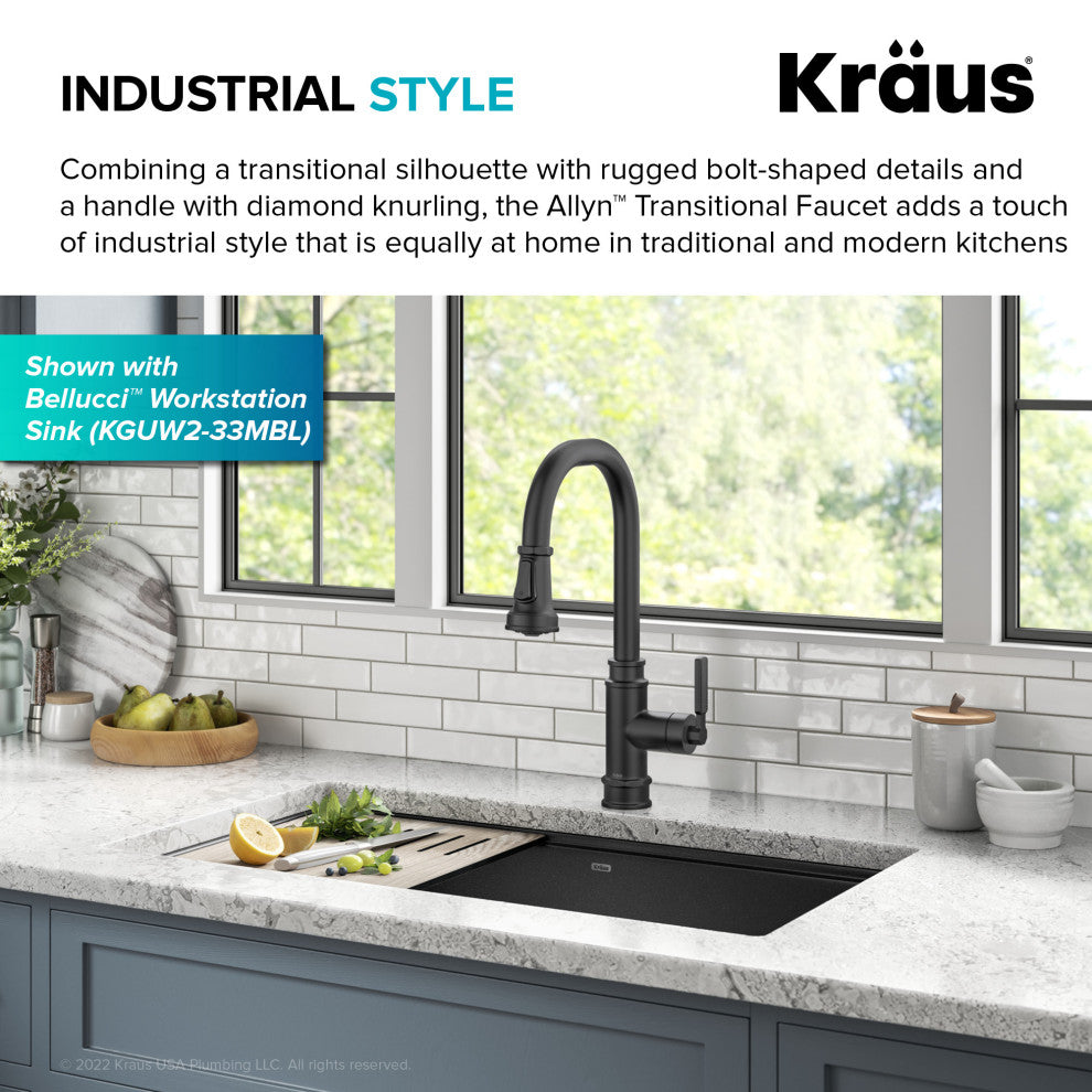 Sellette Pull-Down Kitchen Faucet, Matte Black, Model Kpf-4101mb