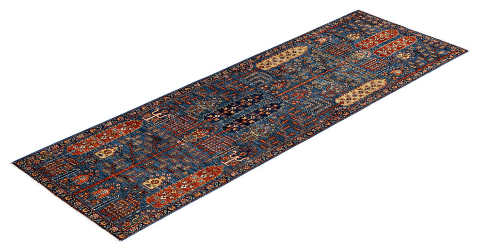 Serapi One-of-a-Kind Hand-Knotted Area Rug Light Blue, 2'8" x 8'1"