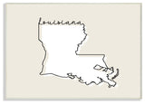 Louisiana Home State Map Neutral Print Design, 12"x18"