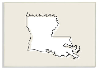 Louisiana Home State Map Neutral Print Design, 12"x18"