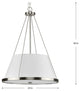 Saffert Collection Three-Light Brushed Nickel White Linen Shade Pendant Light