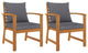 Vidaxl Garden Chairs 2-Piece Set With Dark Gray Cushion Solid Acacia Wood