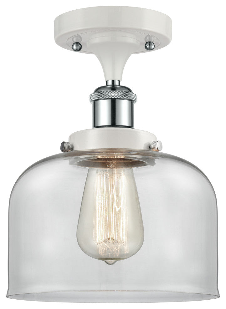 Innovations 916-1C-WPC-G72-LED 1-Light Semi-Flush Mount, White, Polished Chrome