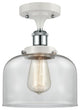 Innovations 916-1C-WPC-G72-LED 1-Light Semi-Flush Mount, White, Polished Chrome