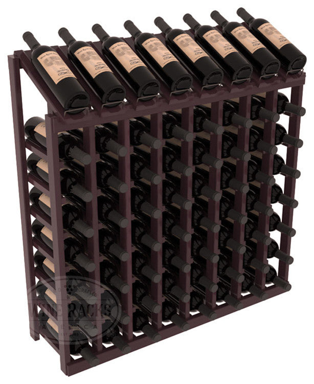 64-Bottle Display Top Wine Rack, Redwood, Burgundy+ Satin
