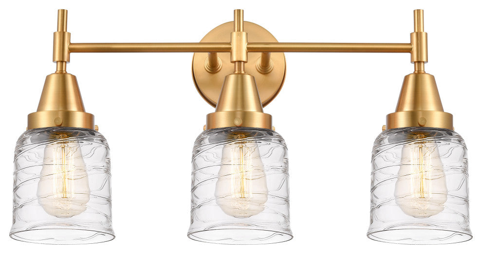 Innovations 447-3W-SG-G513 3-Light Bath Vanity Light, Satin Gold