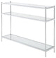 Pemberly Row Modern 3-Tier Console Table in Clear Glass and Chrome
