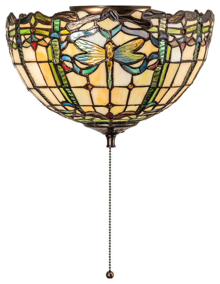 12 Wide Tiffany Dragonfly Fan Light