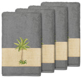 Colton 4-Piece Embellished Bath Towel Set, Dark Gray